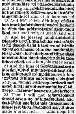 Photograph from the King James version Book of Genesis
