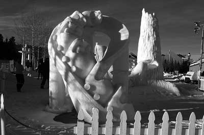 Photograph of an ice sculpture in Breckenridge, Colorado, 1999