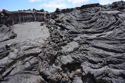 Photograph of the lava flow from Mount Hualalai, Hawaii