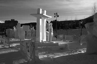 Photograph of an ice sculpture in Breckenridge, Colorado, 1999