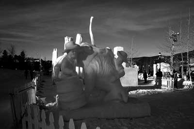 Photograph of an ice sculpture in Breckenridge, Colorado, 1999