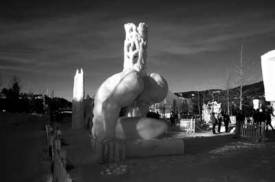 Photograph of an ice sculpture in Breckenridge, Colorado, 1999