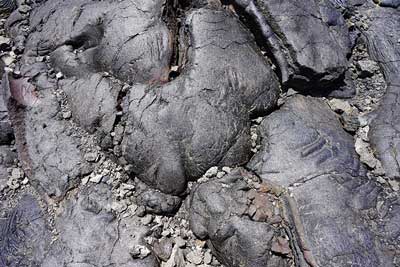 Photograph of the lava flow from Mount Hualalai, Hawaii