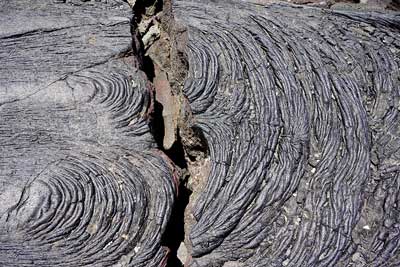 Photograph of the lava flow from Mount Hualalai, Hawaii