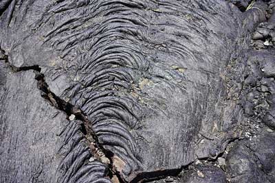 Photograph of the lava flow from Mount Hualalai, Hawaii